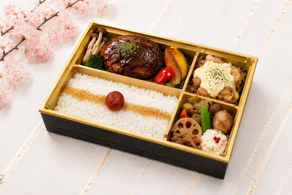 手ごねハンバーグとチキン南蛮弁当